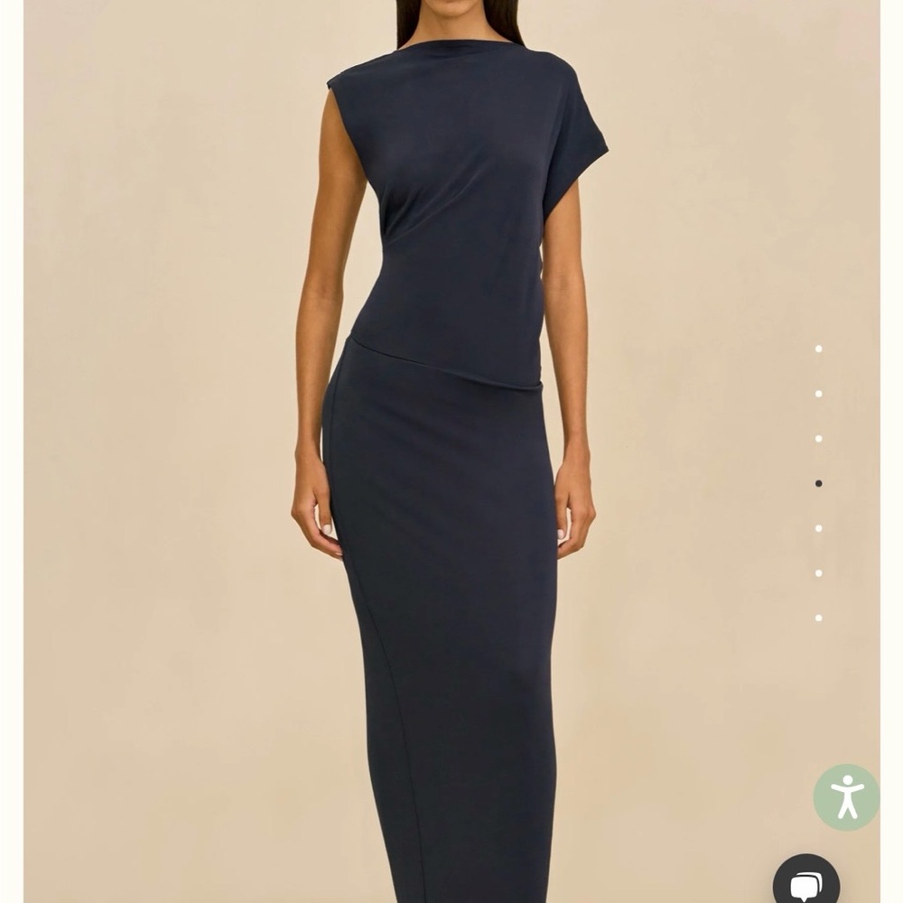 Cult Gaia Jona Dress - NWT Navy Asymmetric One-Shoulder Maxi Dress
